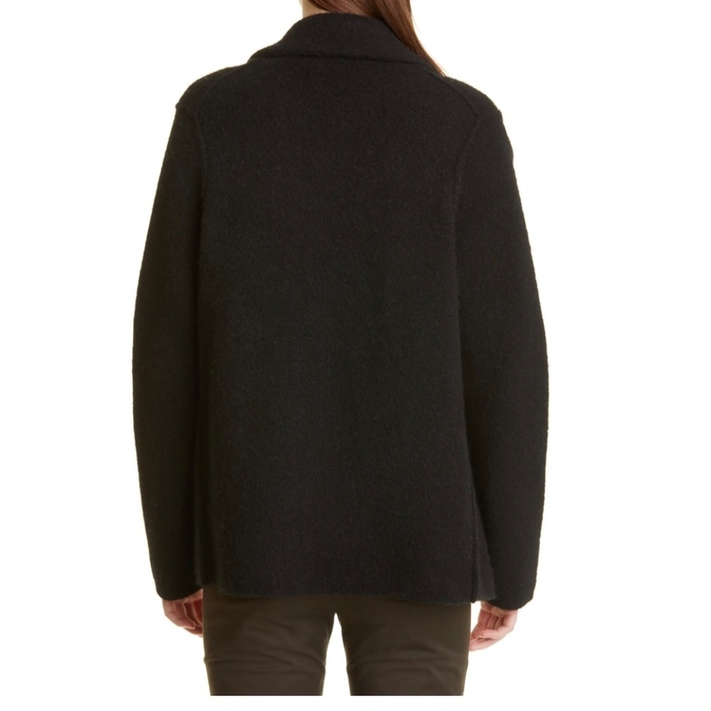 VINCE Oversized Sweater Knit Blazer Merino Wool Alpaca Black Open Front Large - Picture 5 of 16